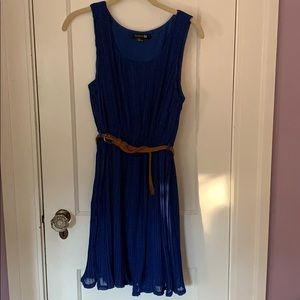 Blue pleated dress